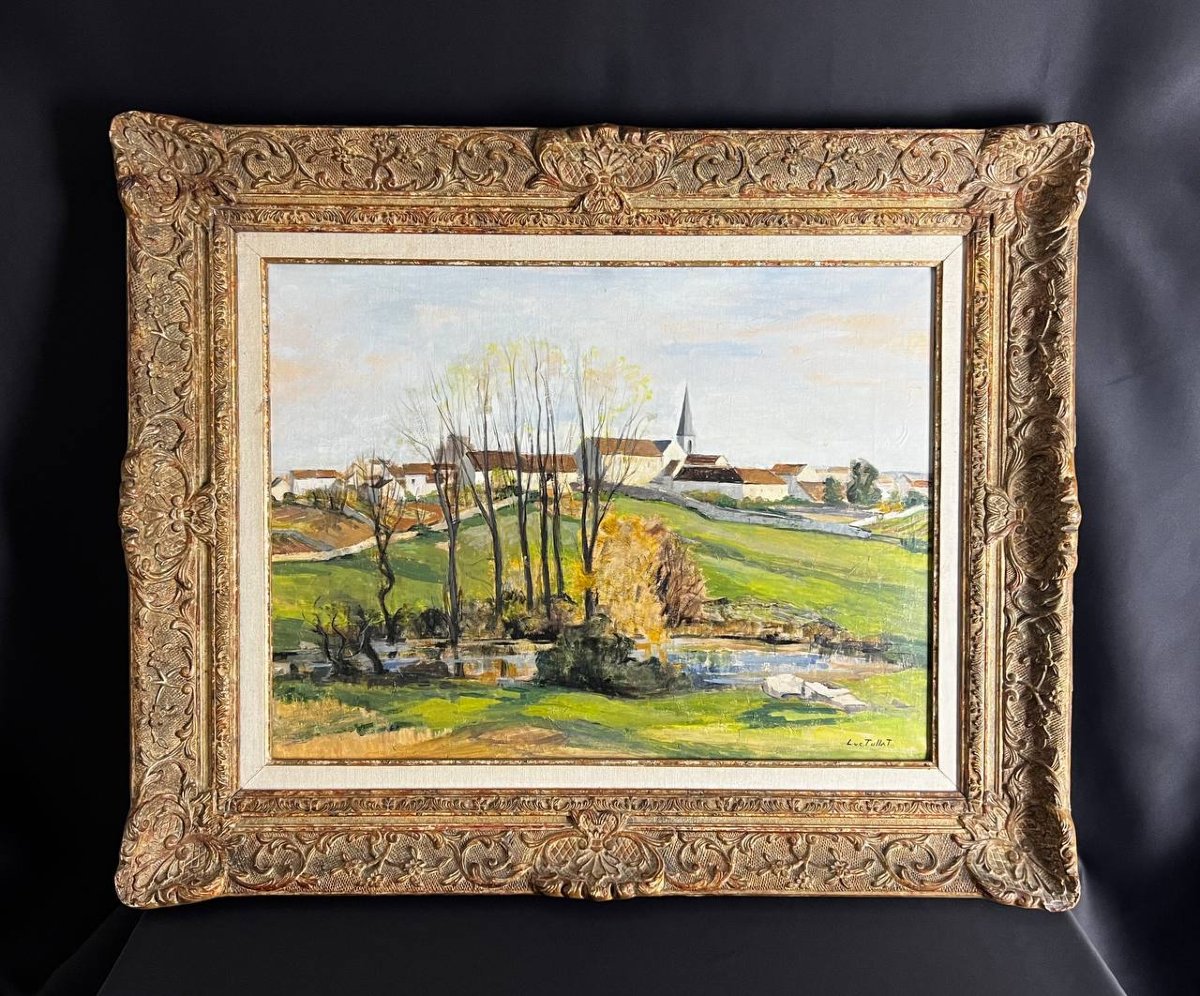 Luc Tullat (1895-1984) – Paysage de village français, huile sur toile