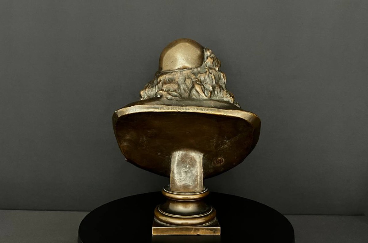 Buste en bronze de Molière – F. Barbedienne, XIXe siècle-photo-1