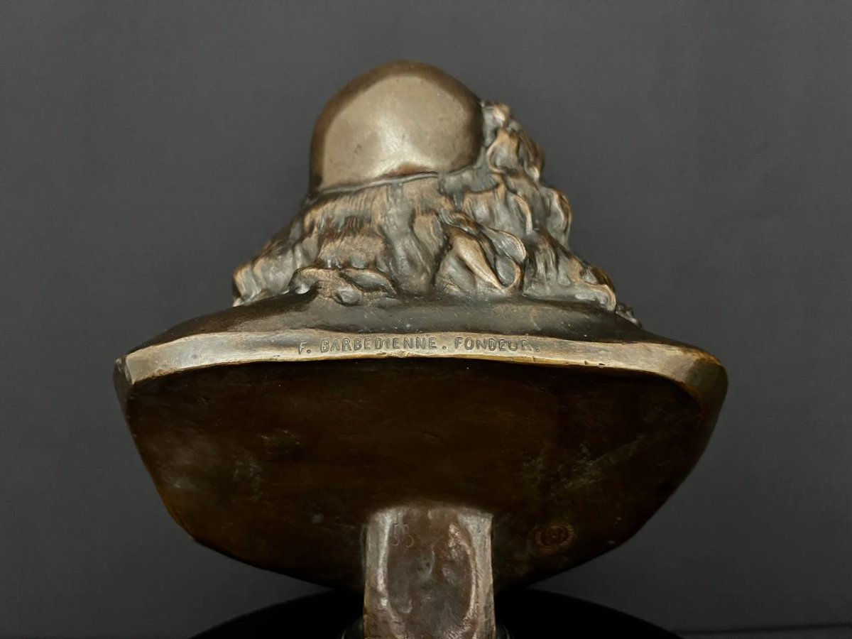 Buste en bronze de Molière – F. Barbedienne, XIXe siècle-photo-3