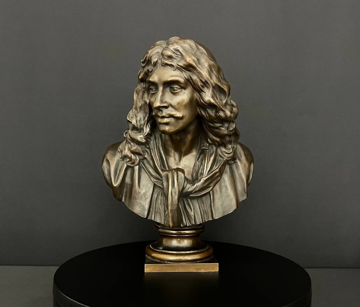 Buste en bronze de Molière – F. Barbedienne, XIXe siècle-photo-6
