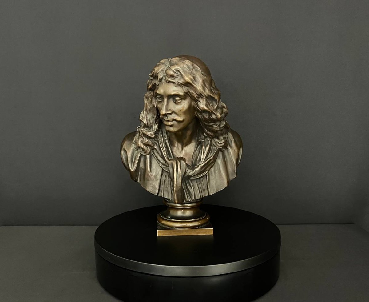 Buste en bronze de Molière – F. Barbedienne, XIXe siècle