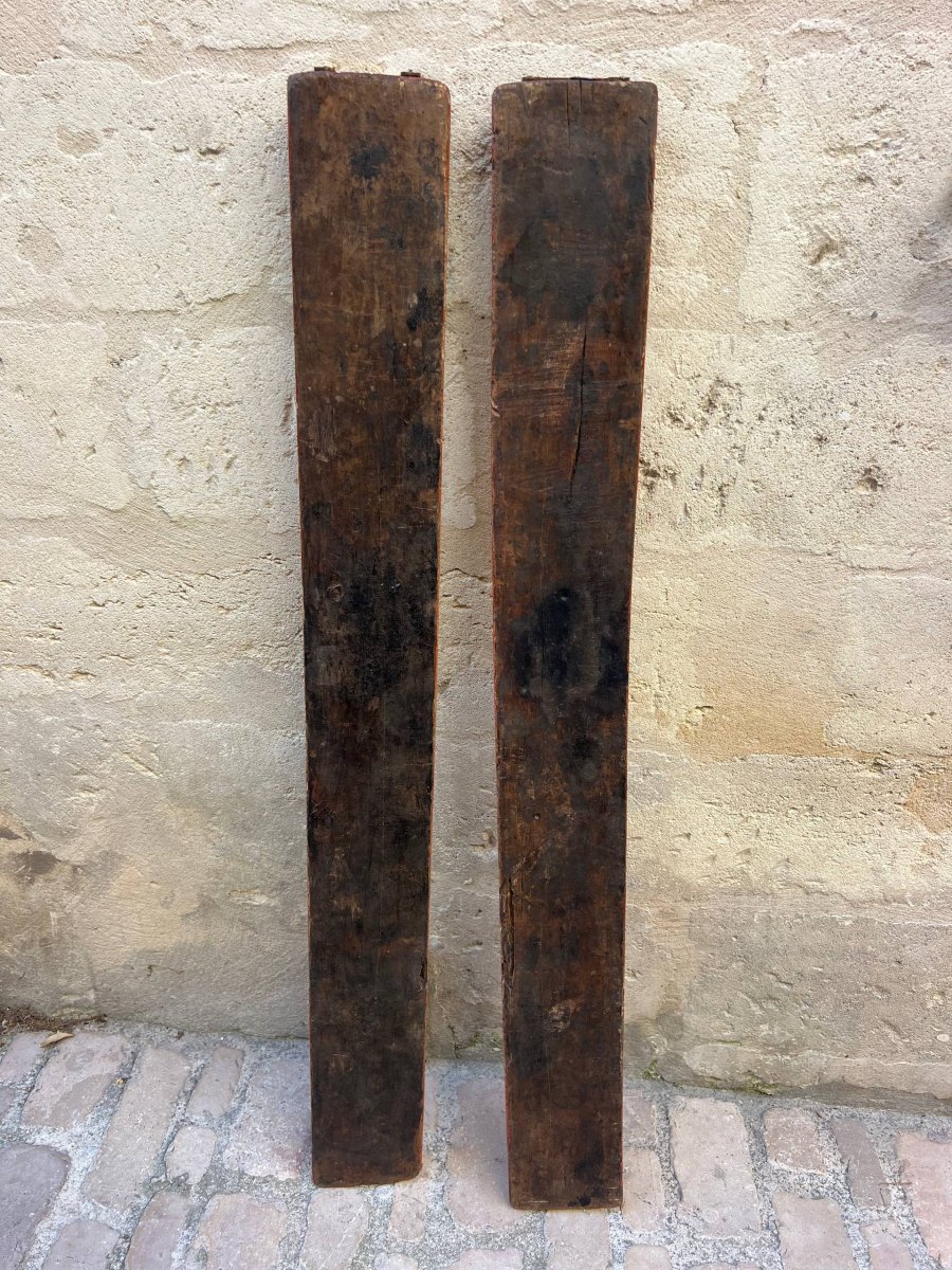 Pair Of Large Antique Chinese Lacquered Wooden Panels-photo-2