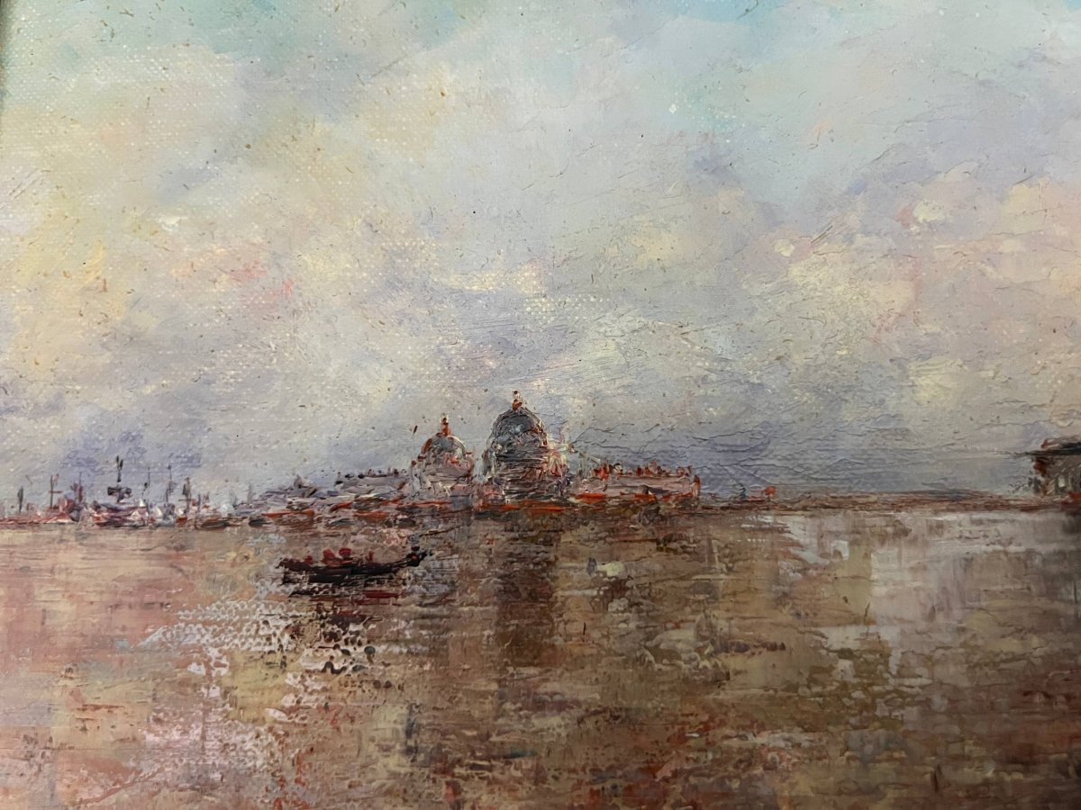 Oil On Canvas, View Of Venice-photo-4
