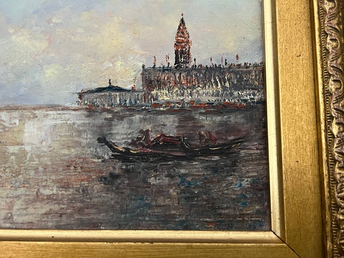 Oil On Canvas, View Of Venice-photo-1