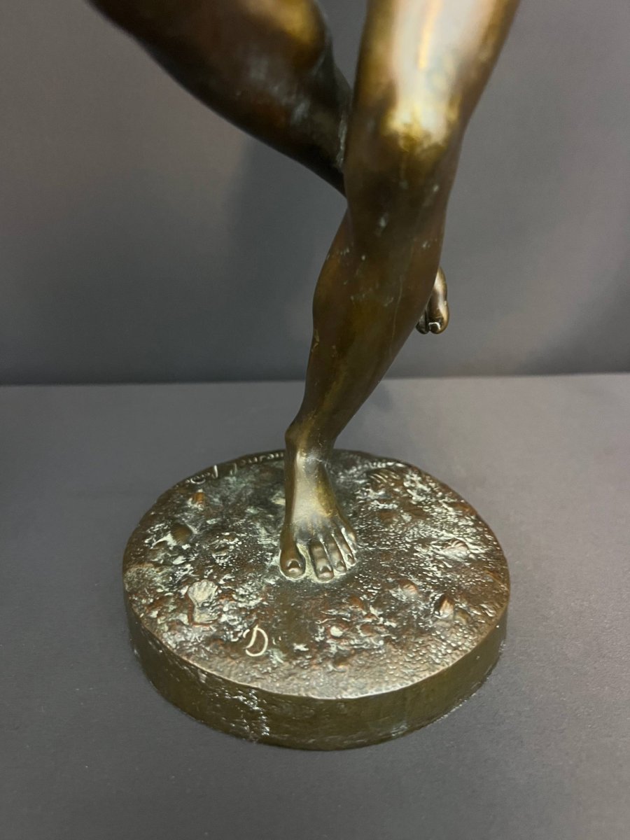 Deux statuettes en bronze signées Francisque J. Duret et Édouard Quesnel, XIXe siècle-photo-1
