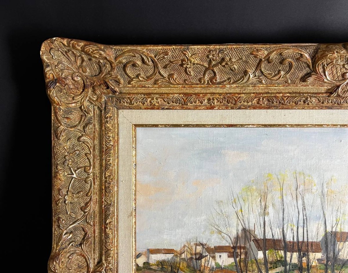 Luc Tullat (1895-1984) – Paysage de village français, huile sur toile-photo-4