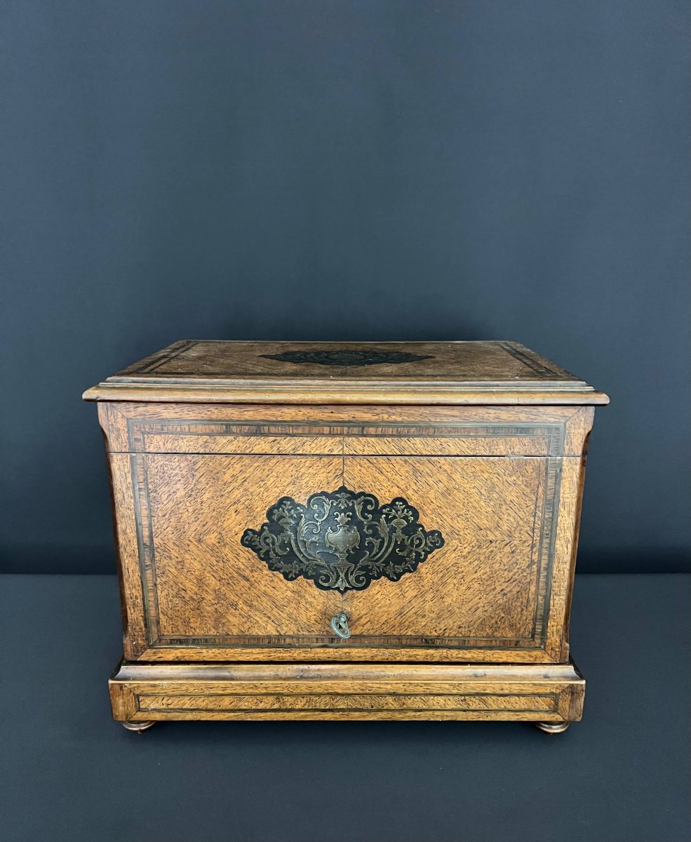 Napoleon III Cigar Humidor With Marquetry 