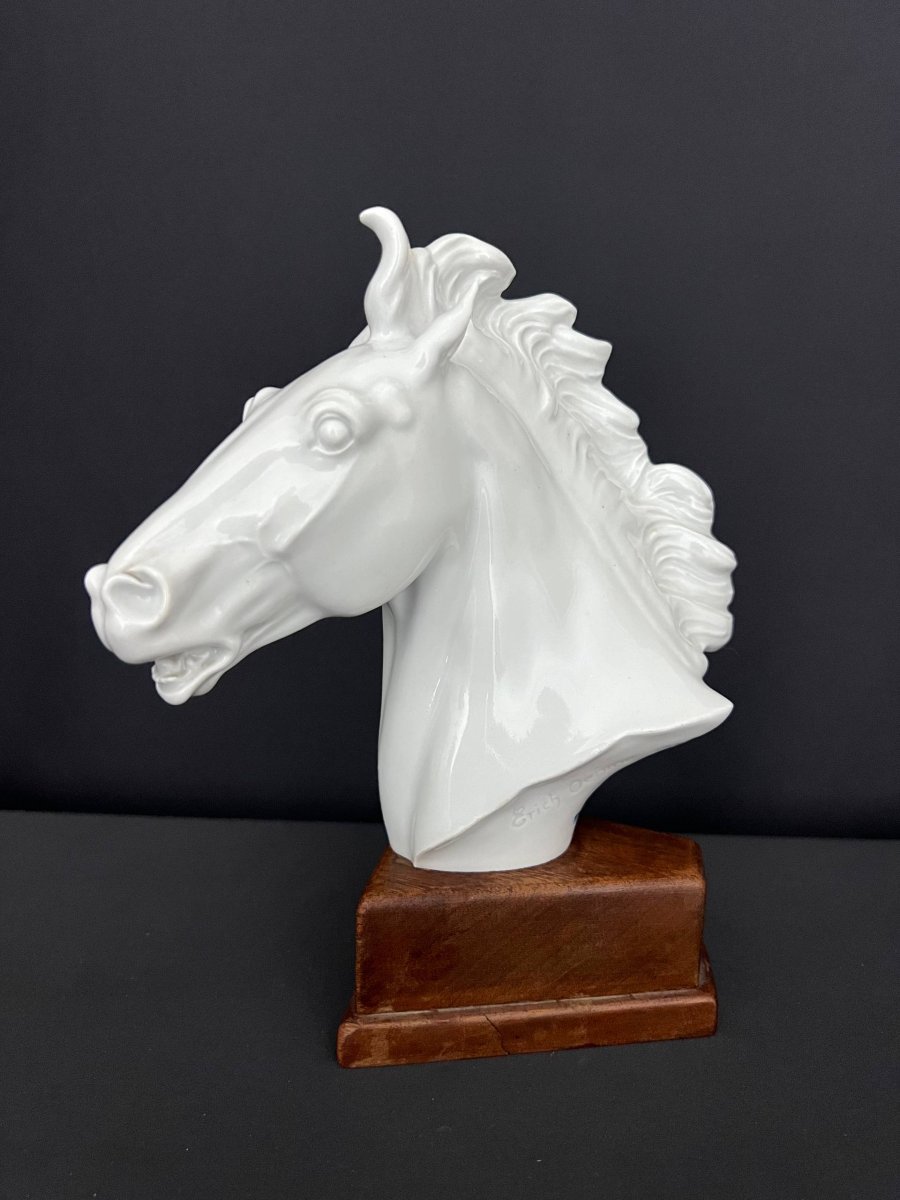 Meissen Porcelain Horse Bust – Erich Oehme, 1949 Model