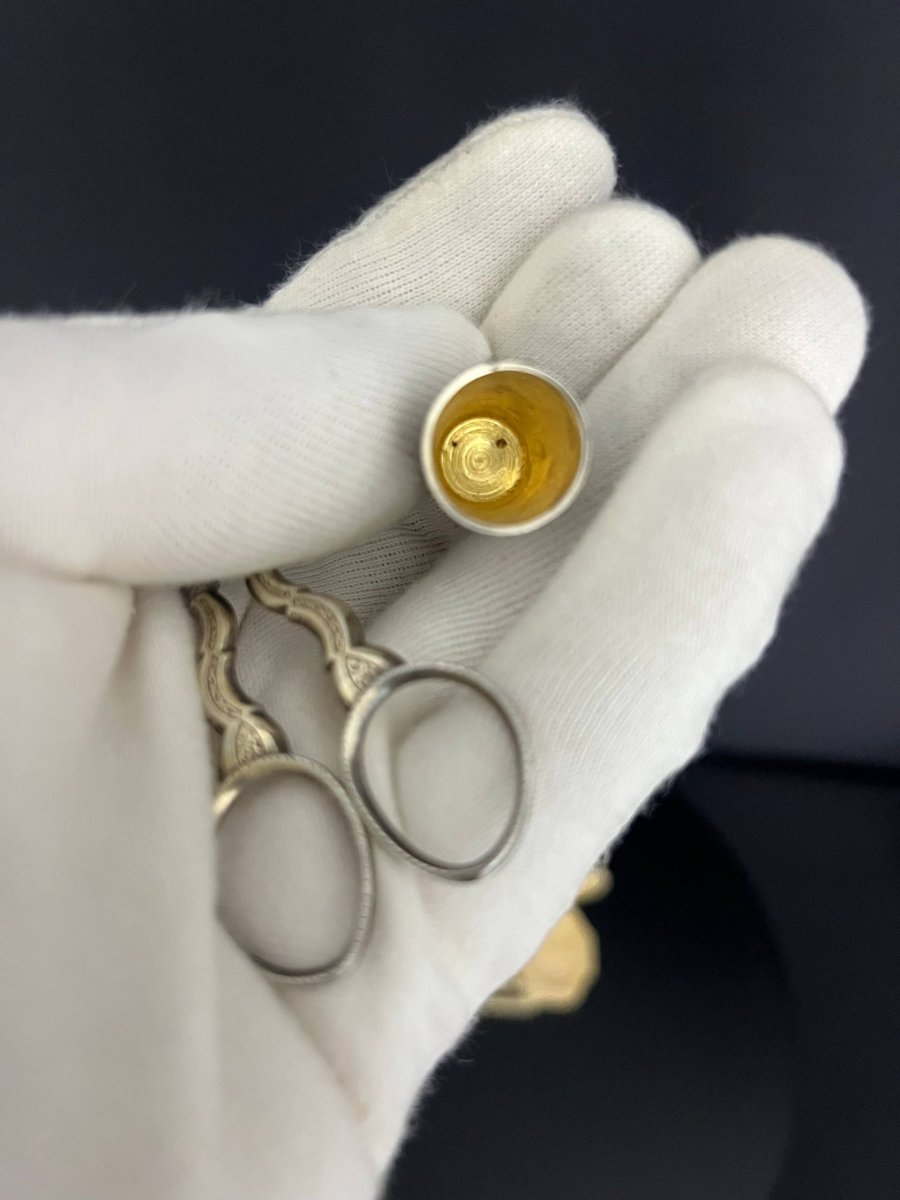 Vermeil Sewing Kit By Tahan, Paris – 19th Century-photo-3