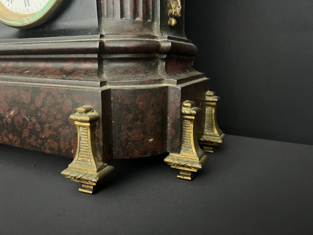 Napoleon III Mantel Clock With Neoclassical Decoration-photo-3