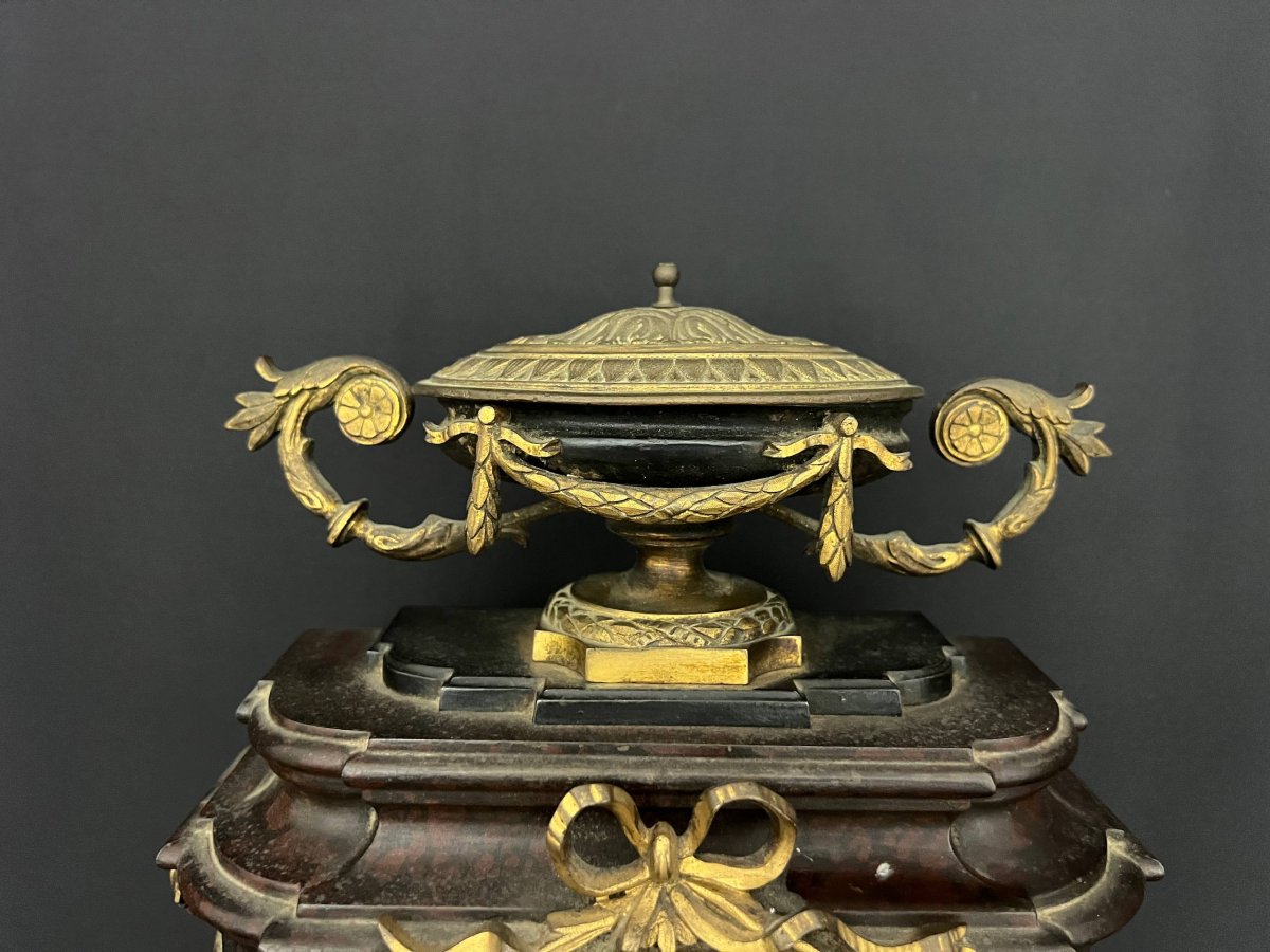 Napoleon III Mantel Clock With Neoclassical Decoration-photo-4