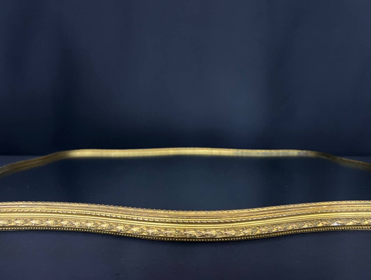 Plateau de service en miroir et métal doré, style Louis XV-photo-2
