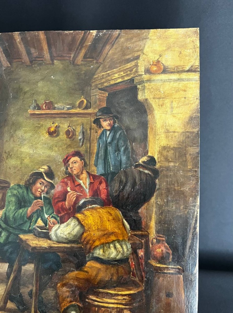 Tavern Scene – 19th-century Flemish School-photo-1