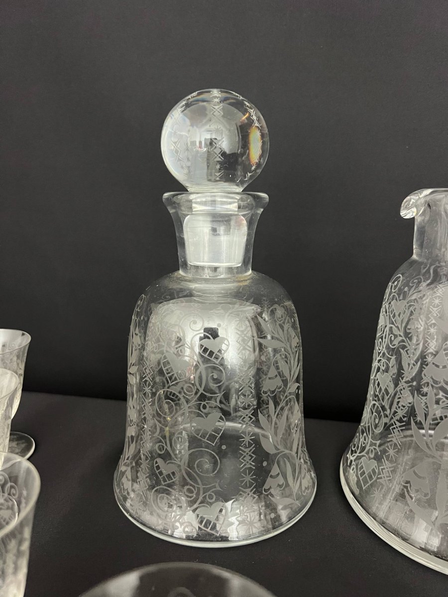 Baccarat – “argentine” Crystal Set, Art Deco Period-photo-4