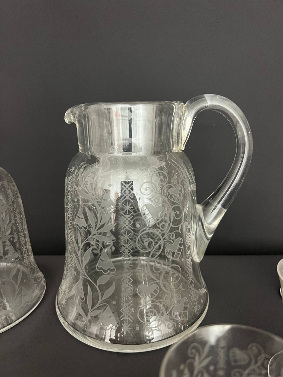 Baccarat – “argentine” Crystal Set, Art Deco Period-photo-2