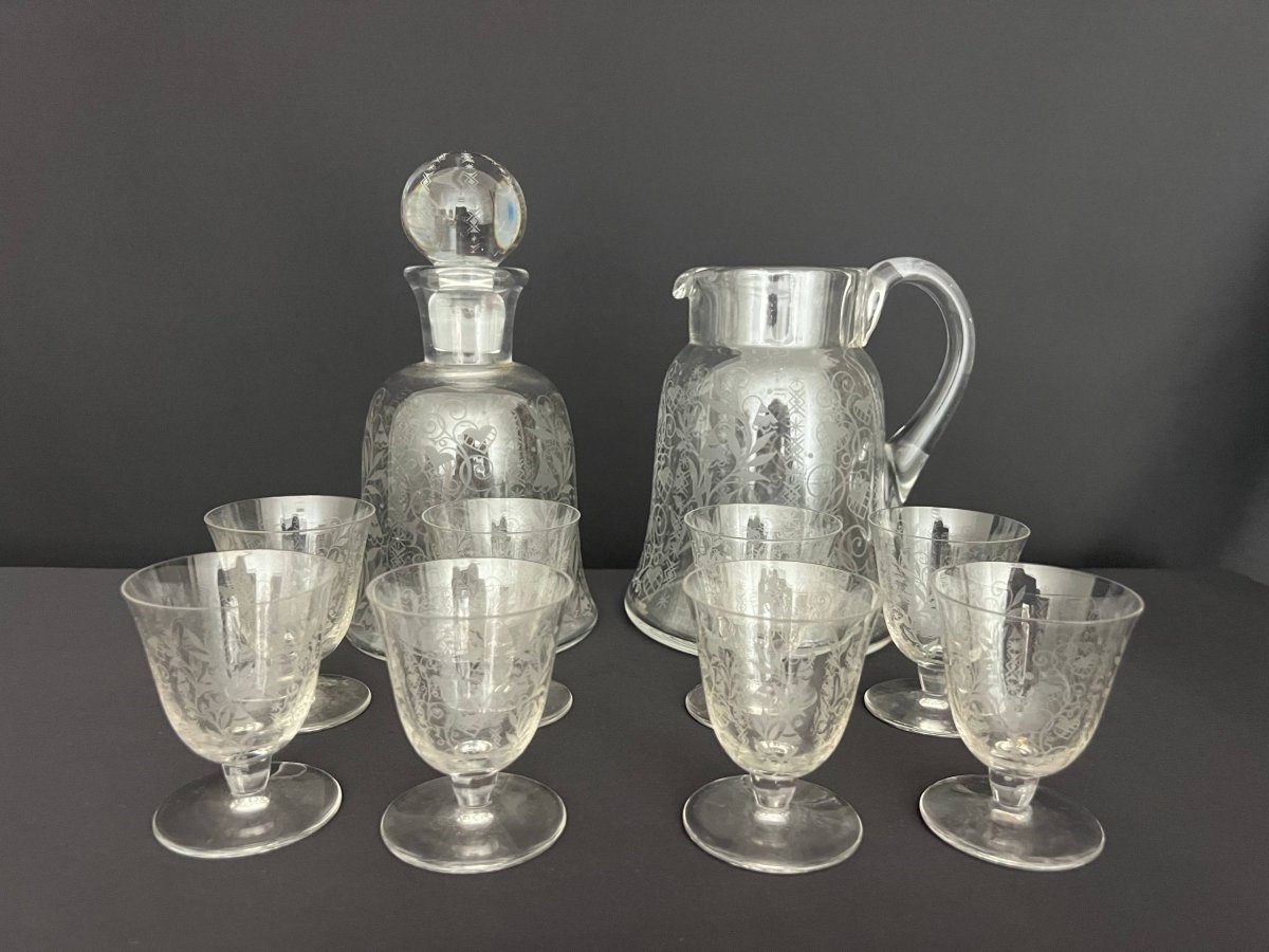 Baccarat – “argentine” Crystal Set, Art Deco Period