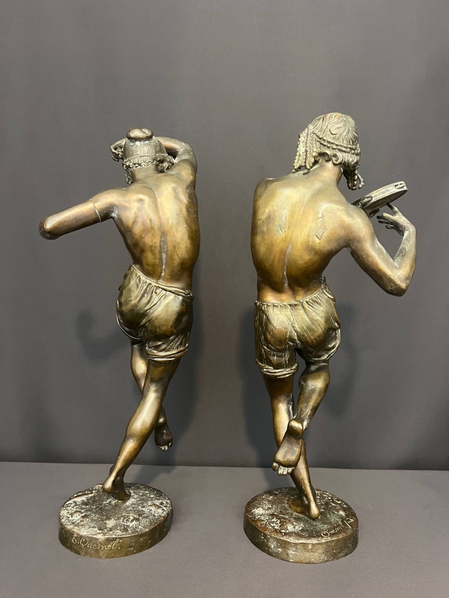 Two Bronze Statuettes By Francisque J. Duret And édouard Quesnel, 19th Century-photo-3