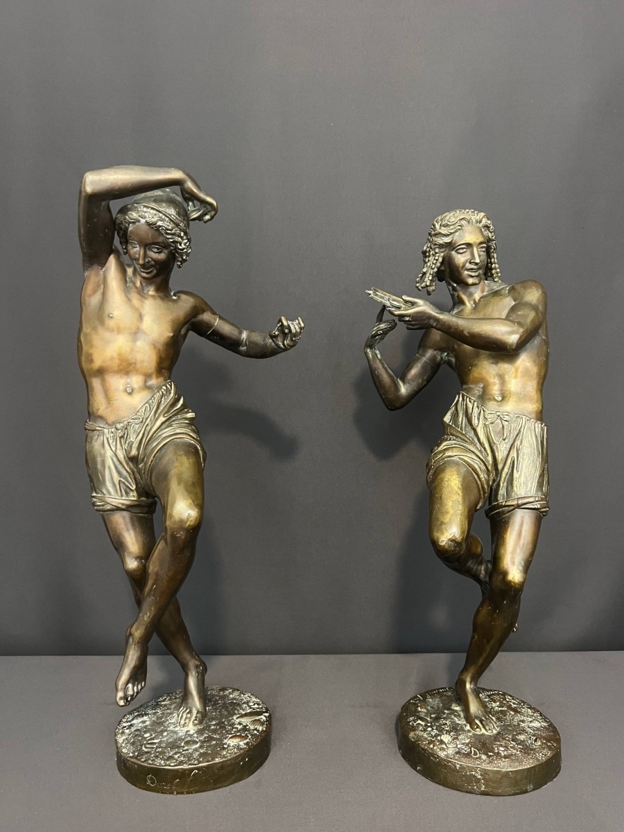 Two Bronze Statuettes By Francisque J. Duret And édouard Quesnel, 19th Century