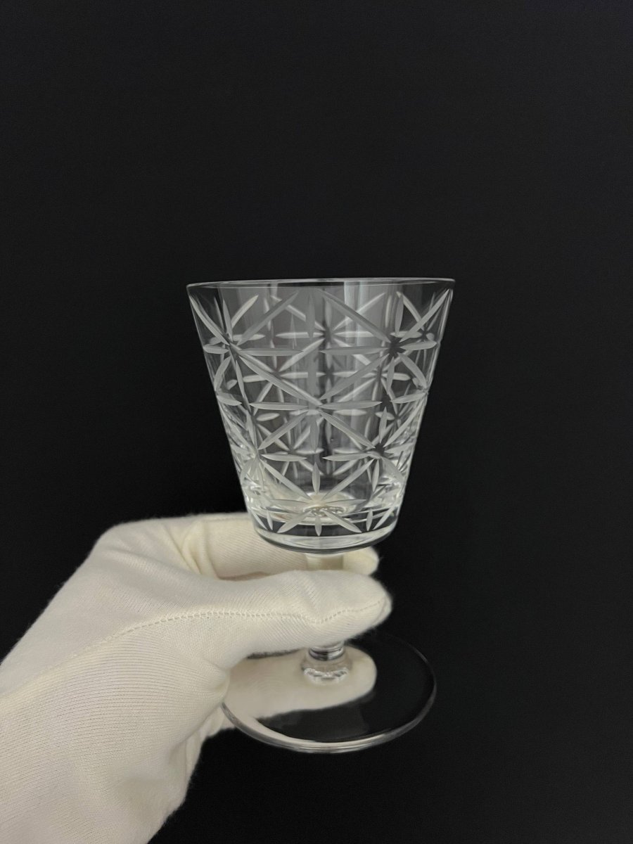 Hermès Paris – Paire de verres à vin en cristal – Modèle Tam Tam-photo-3