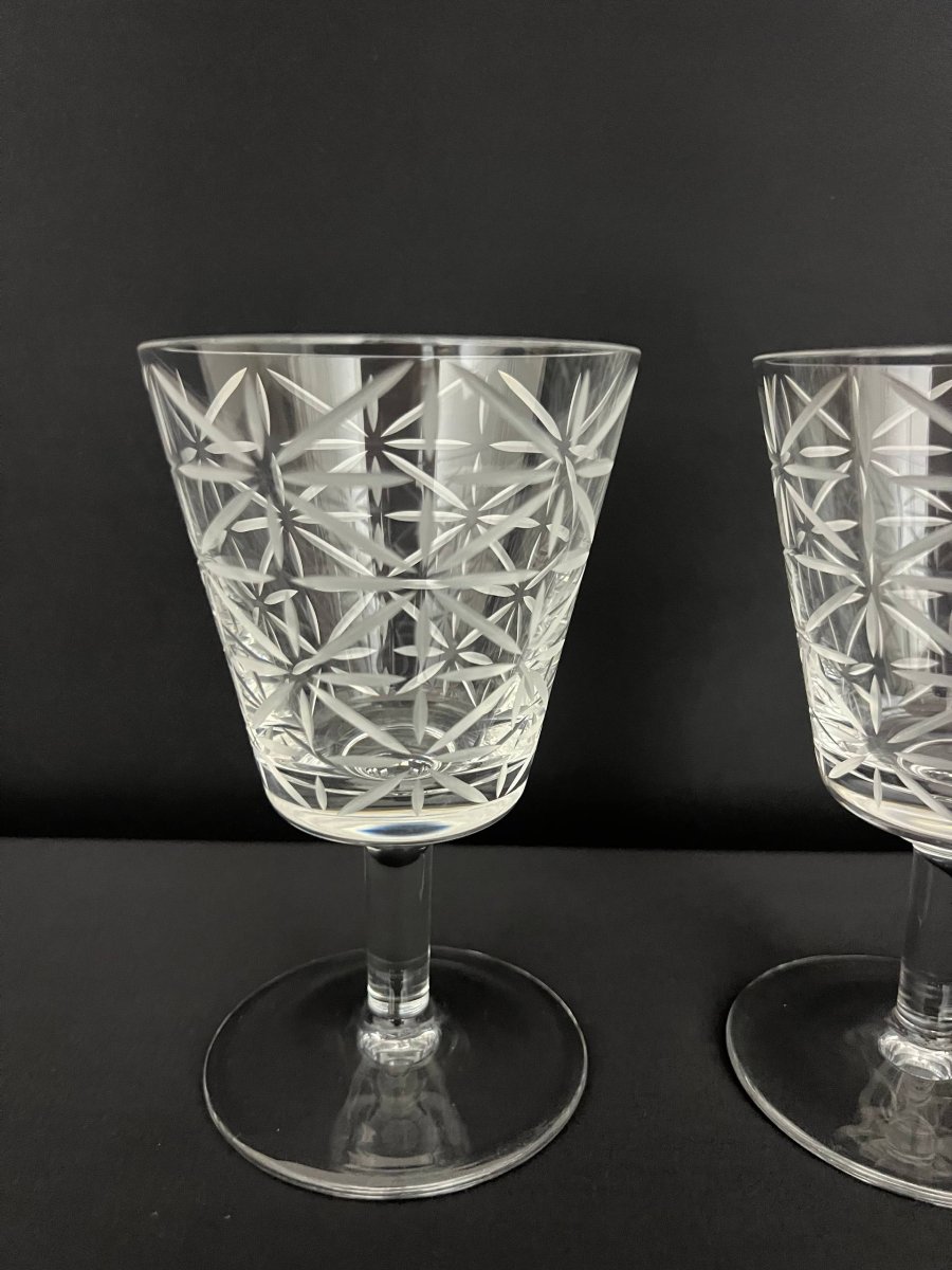Hermès Paris – Paire de verres à vin en cristal – Modèle Tam Tam-photo-1
