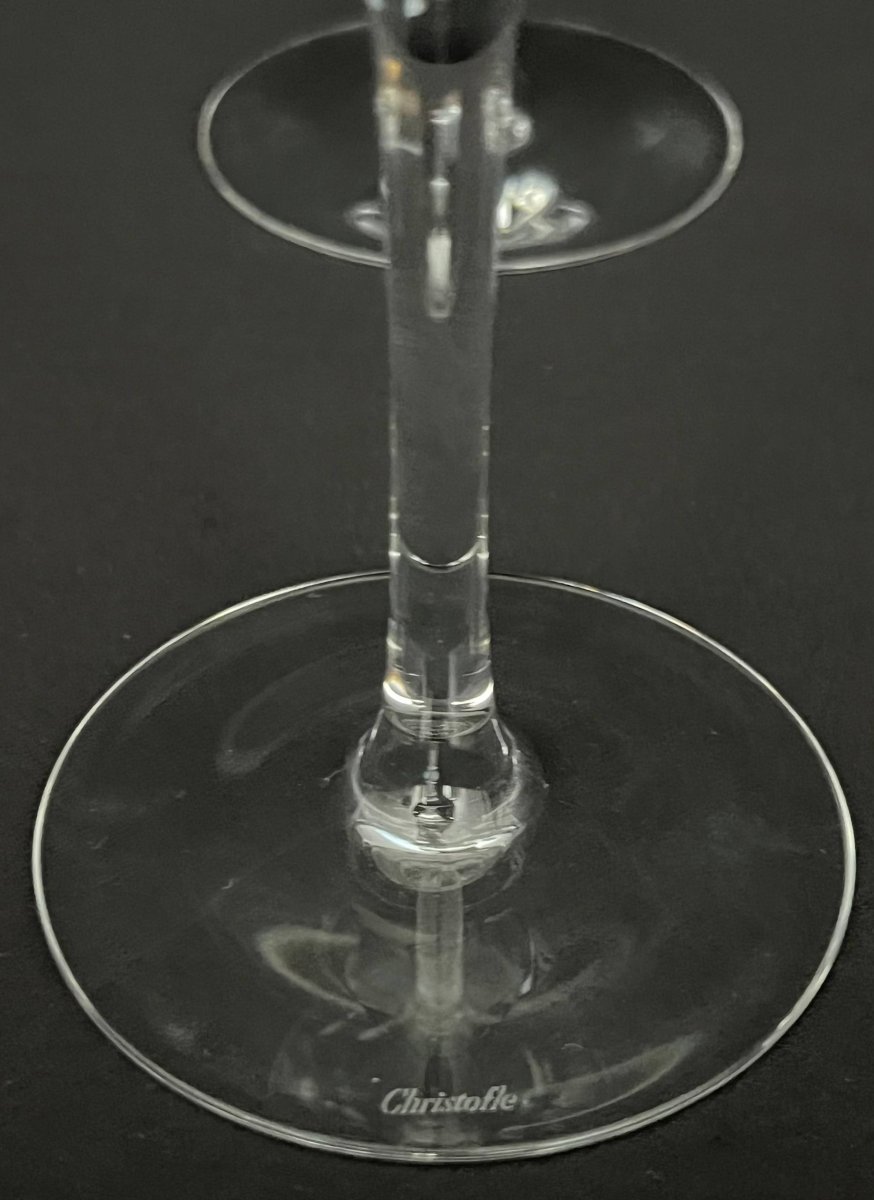 Christofle Paris – 6 Crystal Martini Glasses, Cluny Model-photo-4