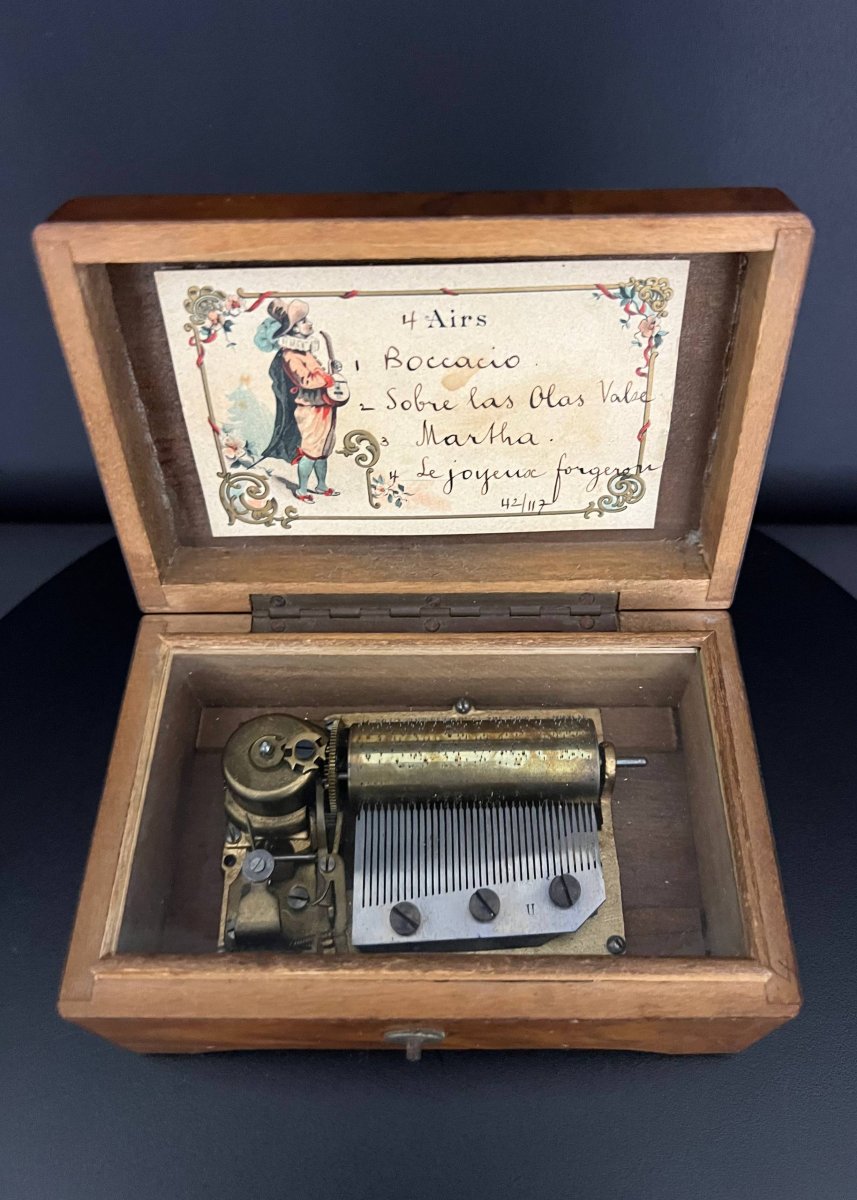 Antique Cylinder Music Box, Four Tunes-photo-4