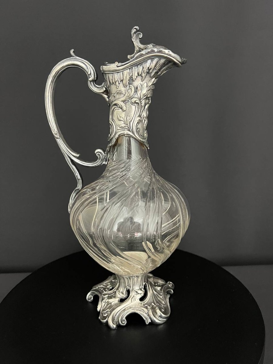 Rocaille-style Crystal And Silver-plated Bronze Ewer – Victor Saglier