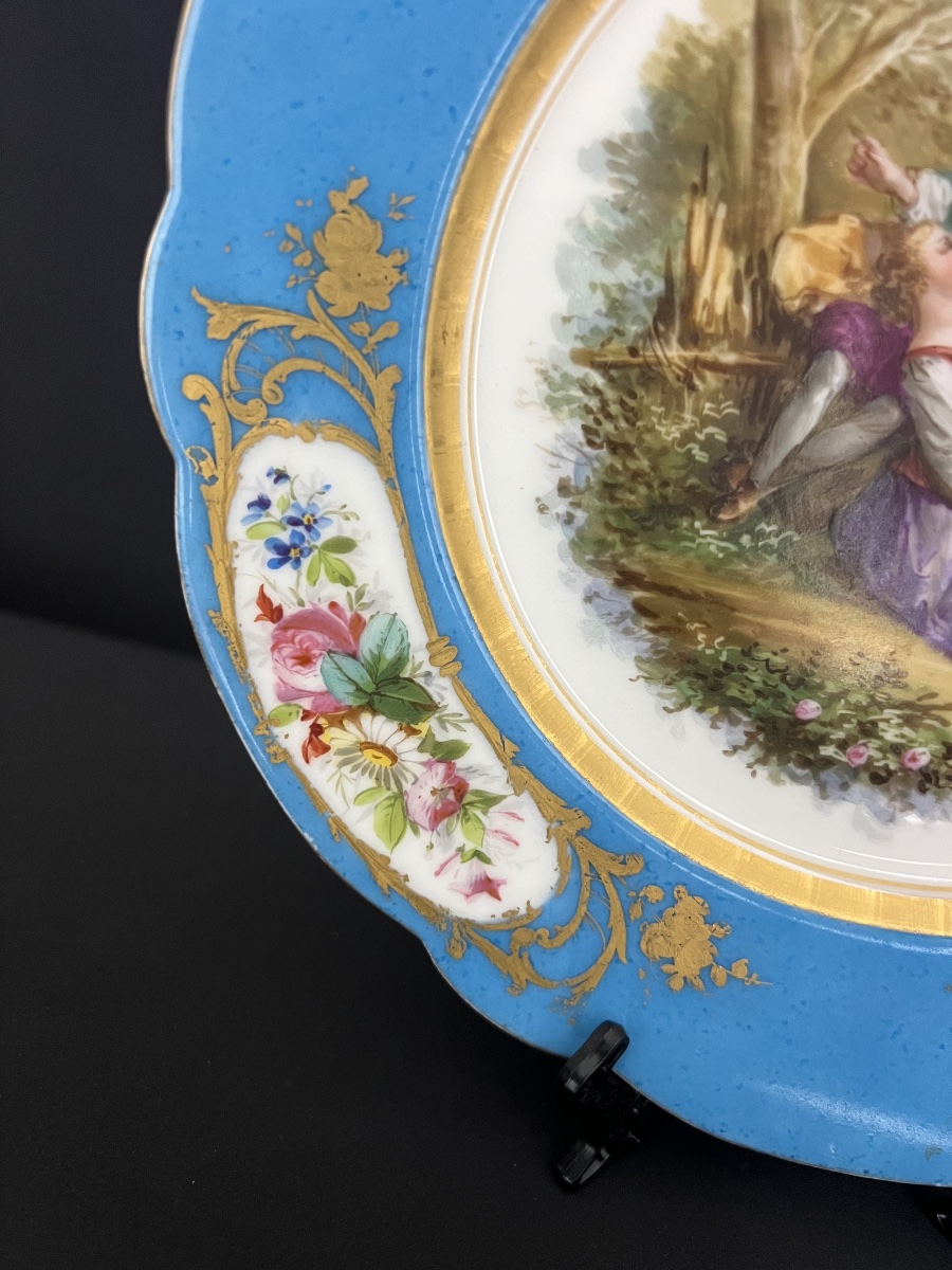 Decorative Porcelain Plate, Sèvres Style—late 19th Century-photo-1