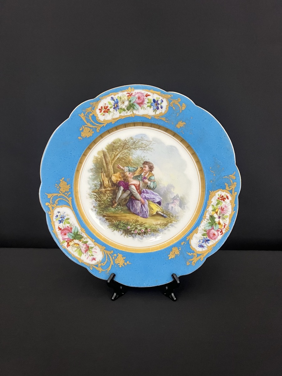 Decorative Porcelain Plate, Sèvres Style—late 19th Century