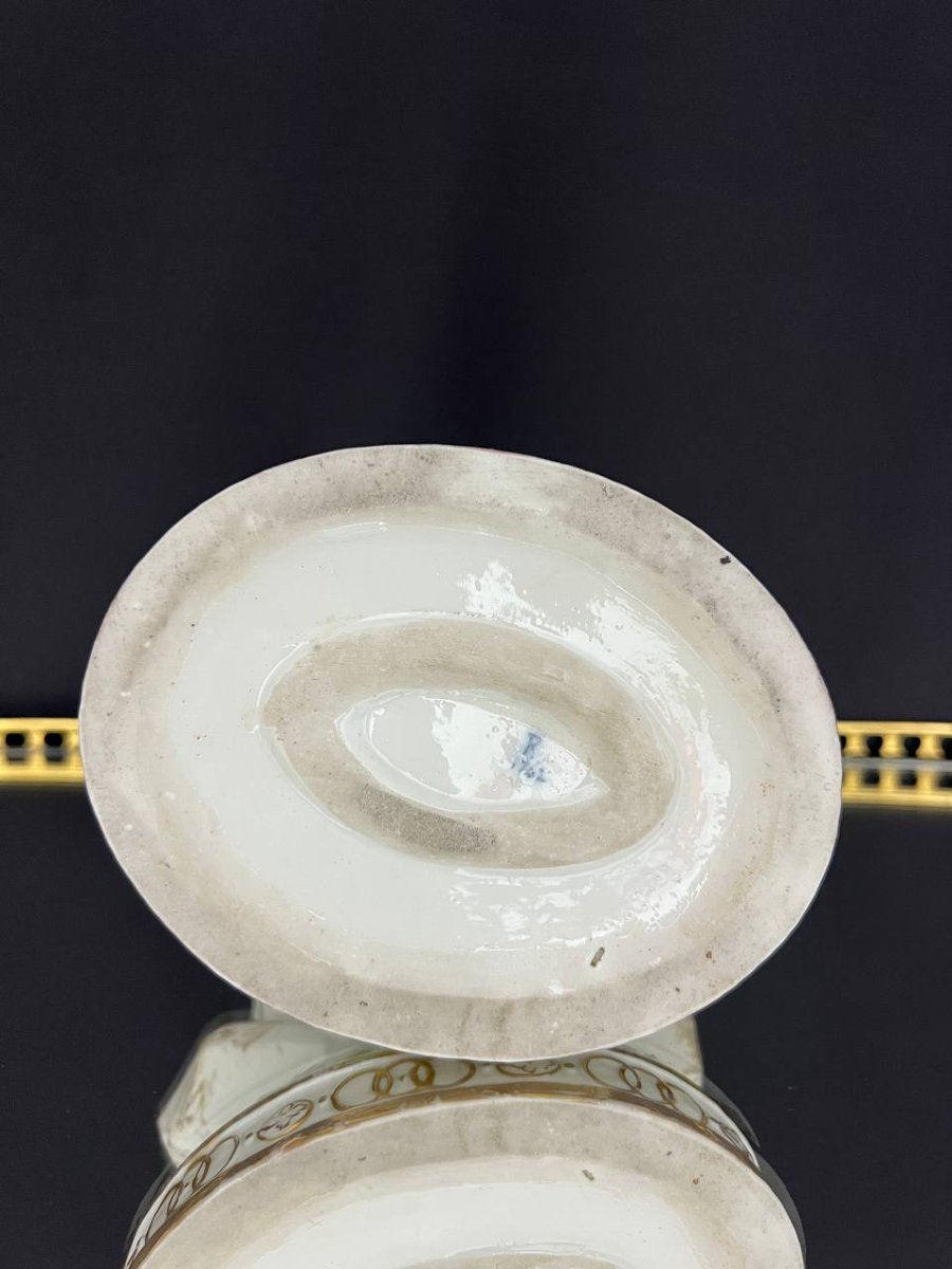 Groupe en porcelaine de Volkstedt représentant deux putti musiciens-photo-4