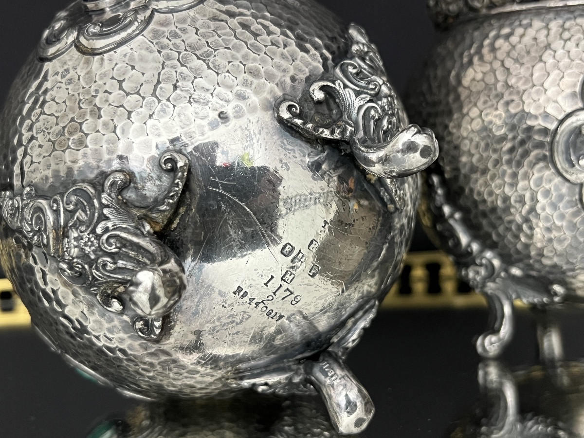 Pair Of English Planters Made Of Silver-plated Metal-photo-4