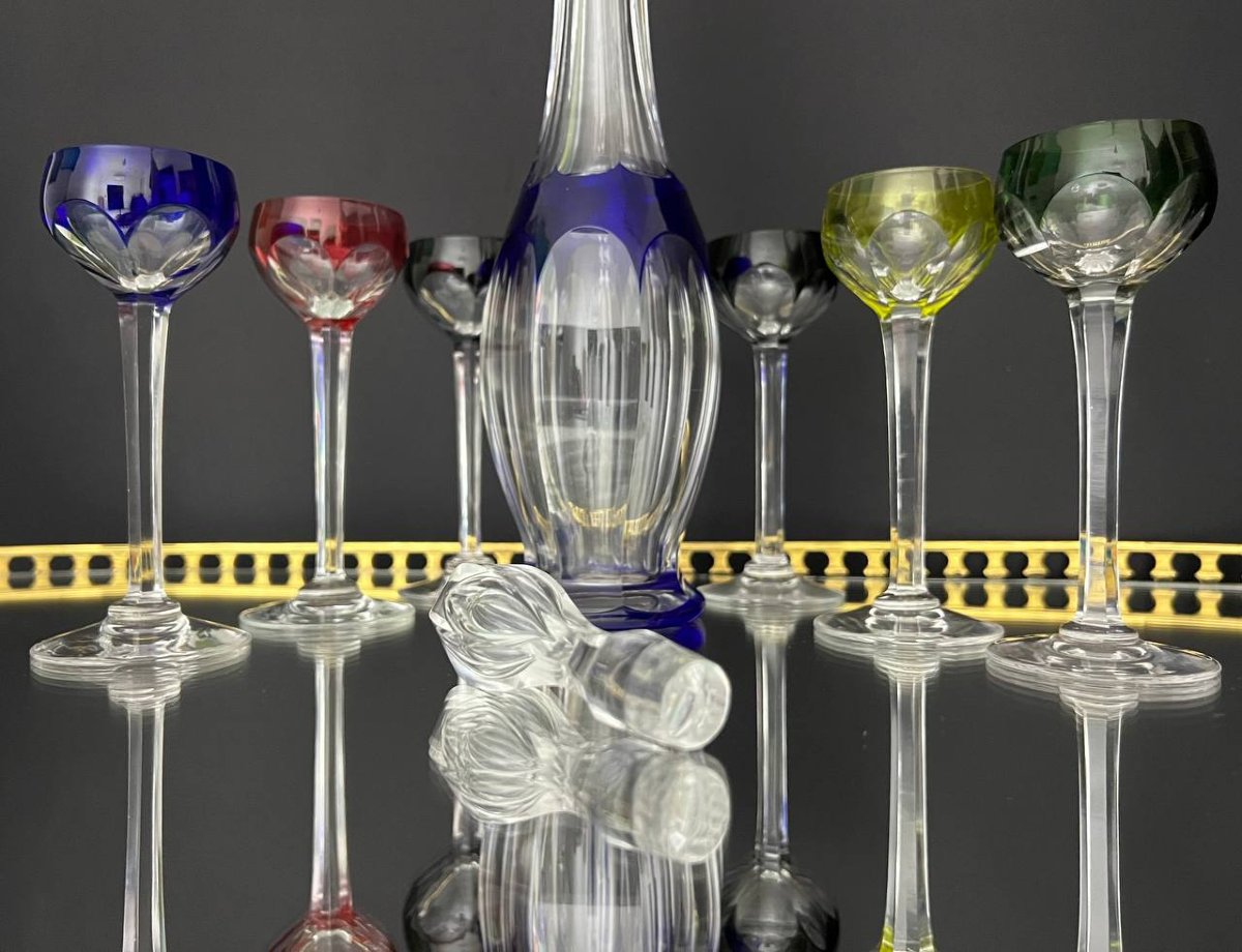 Cut And Lined Crystal Liqueur Set -photo-1