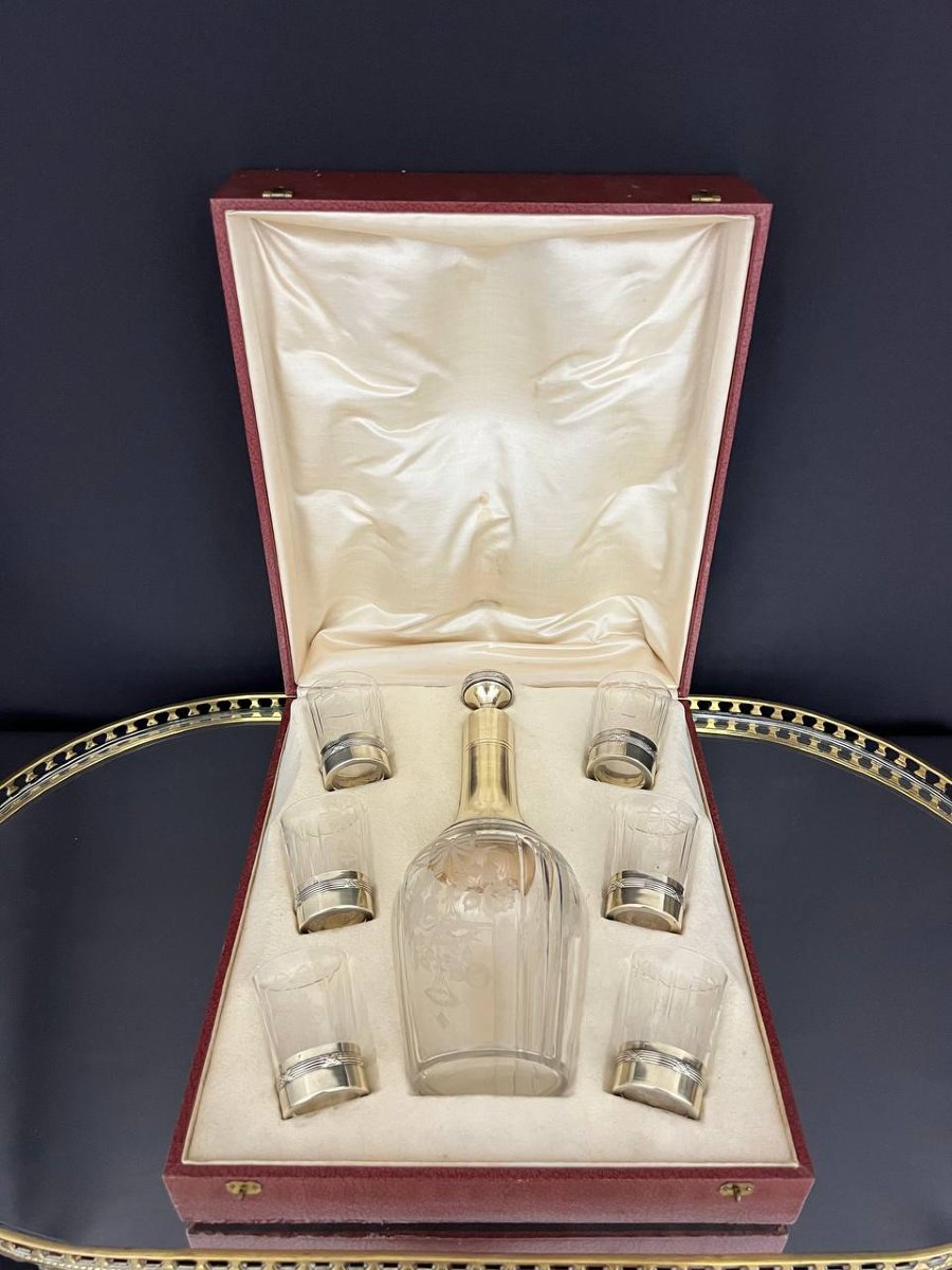 Silver And Engraved Crystal Liqueur Set – Minerva Hallmark