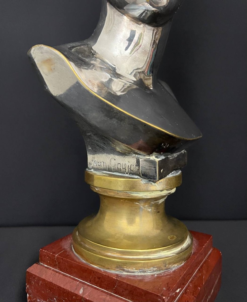 Buste en bronze argenté représentant Diane de Poitiers, d’après Jean Goujon – XIXe siècle-photo-4