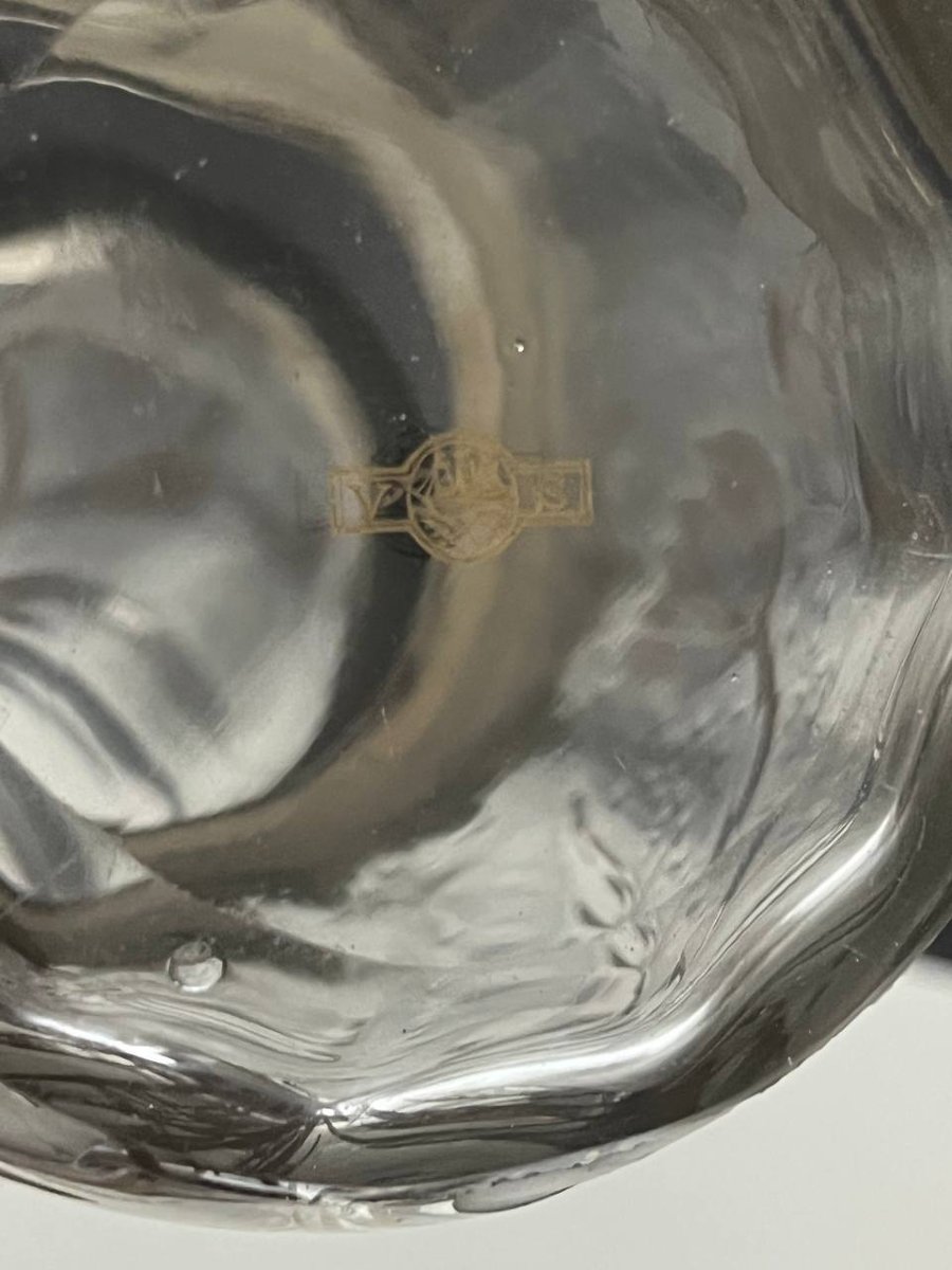 Victor Saglier – Pot à biscuits Art Nouveau en verre givré doré-photo-4