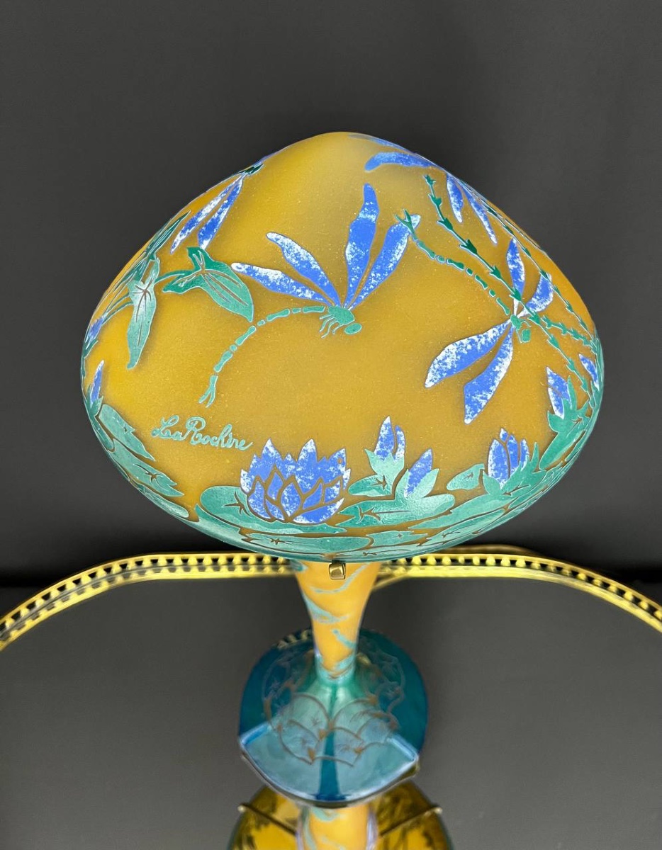 Odéon La Rochère Lamp – Dragonflies And Water Lilies-photo-2