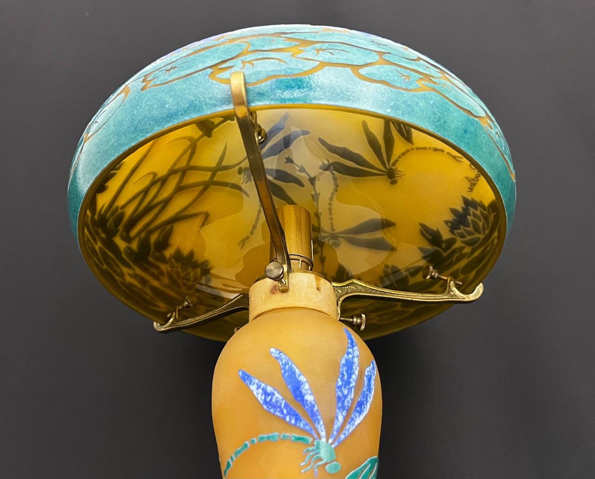 Odéon La Rochère Lamp – Dragonflies And Water Lilies-photo-3