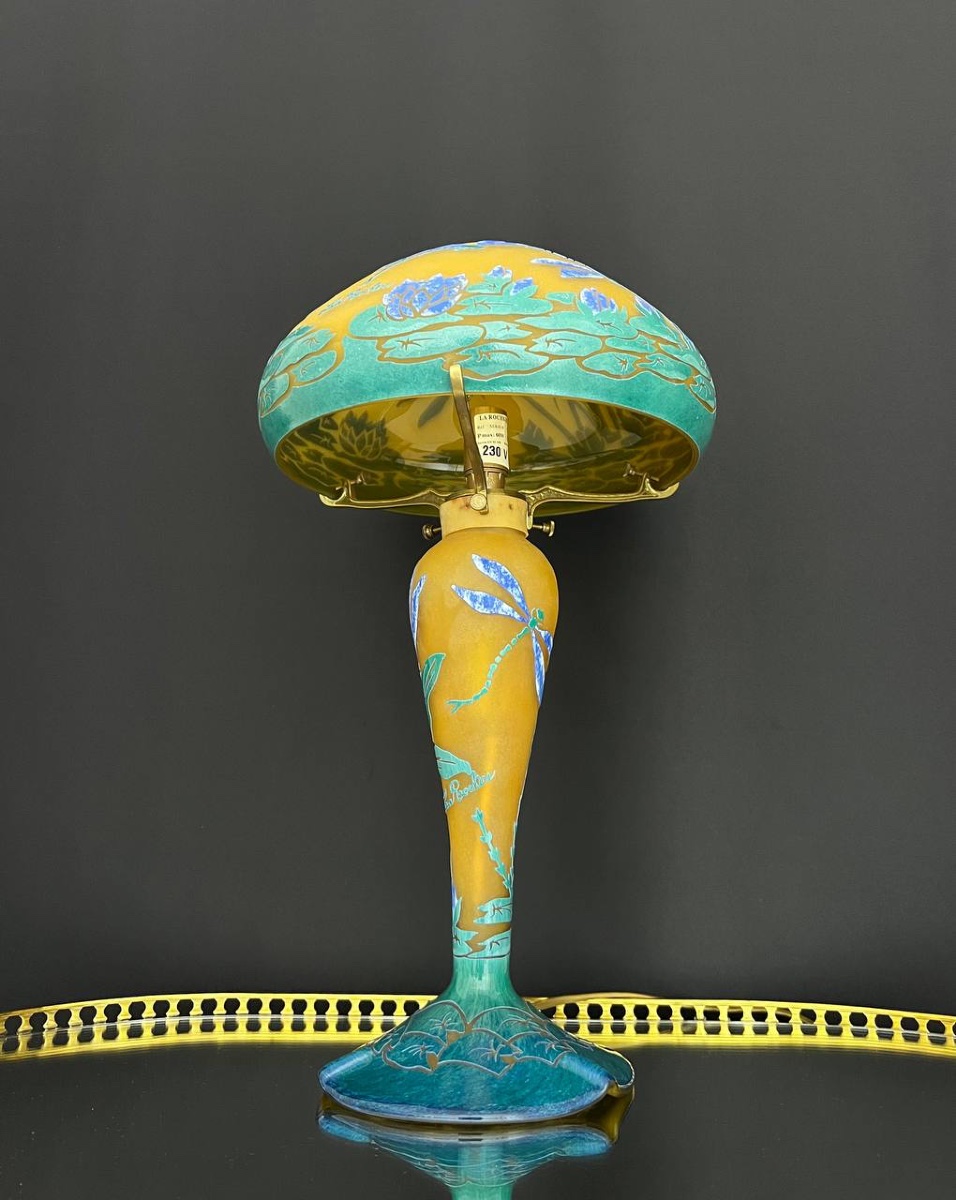 Odéon La Rochère Lamp – Dragonflies And Water Lilies-photo-5