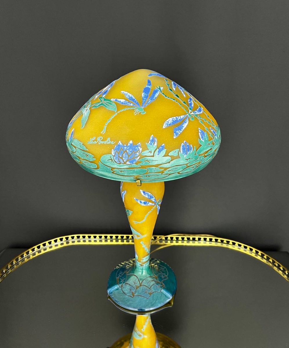 Odéon La Rochère Lamp – Dragonflies And Water Lilies-photo-6