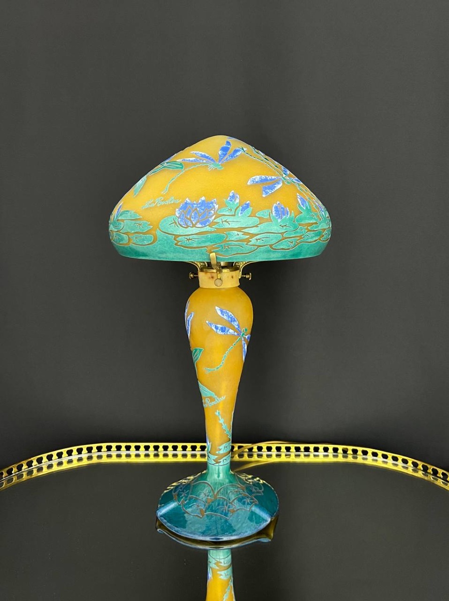 Odéon La Rochère Lamp – Dragonflies And Water Lilies