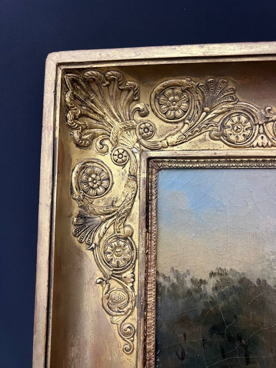 Antique Painting – Romantic Landscape – 19th Century-photo-4