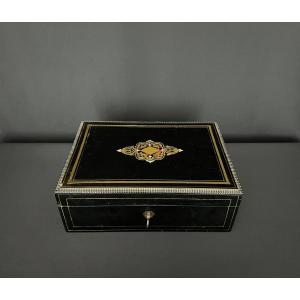 Boîte Napoléon III En Bois Noirci Avec Marqueterie Boulle