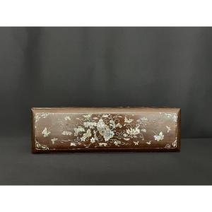 Antique Wooden Box Finely Inlaid With Mother-of-pearl, Indochinese Work