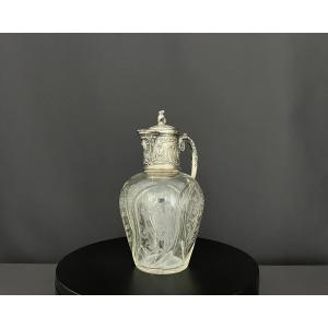 Antique Engraved Crystal Decanter - Victor Sanglier