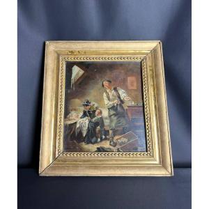 École flamande - Scène de genre,  XIXe siècle 