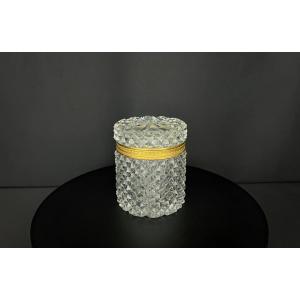 Boîte en cristal taillé et monture en bronze doré 