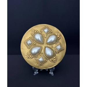 Circular Gilt Bronze Box Signed édouard Rambaud, Paris