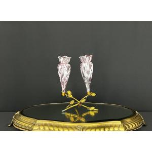 Murano Glass Centerpiece On Gold Frame