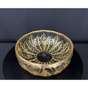 Coupe Art Nouveau en cristal à décor végétal doré en relief