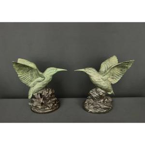 Pair Of Art Deco-style Bird Sculptures